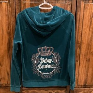 MSRP $119 Juicy Couture Embellished Velour Hoodie SIZE M